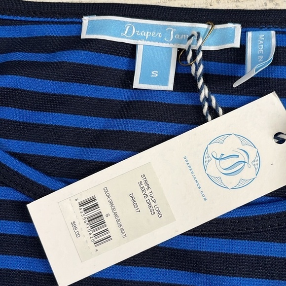Draper James Stripe Tulip Long Sleeve Dress Size Small NWT - Picture 6 of 9